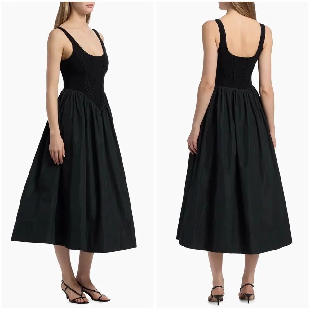 Cinq ร โSept Embroidered A-Line Midi-Dress size 10